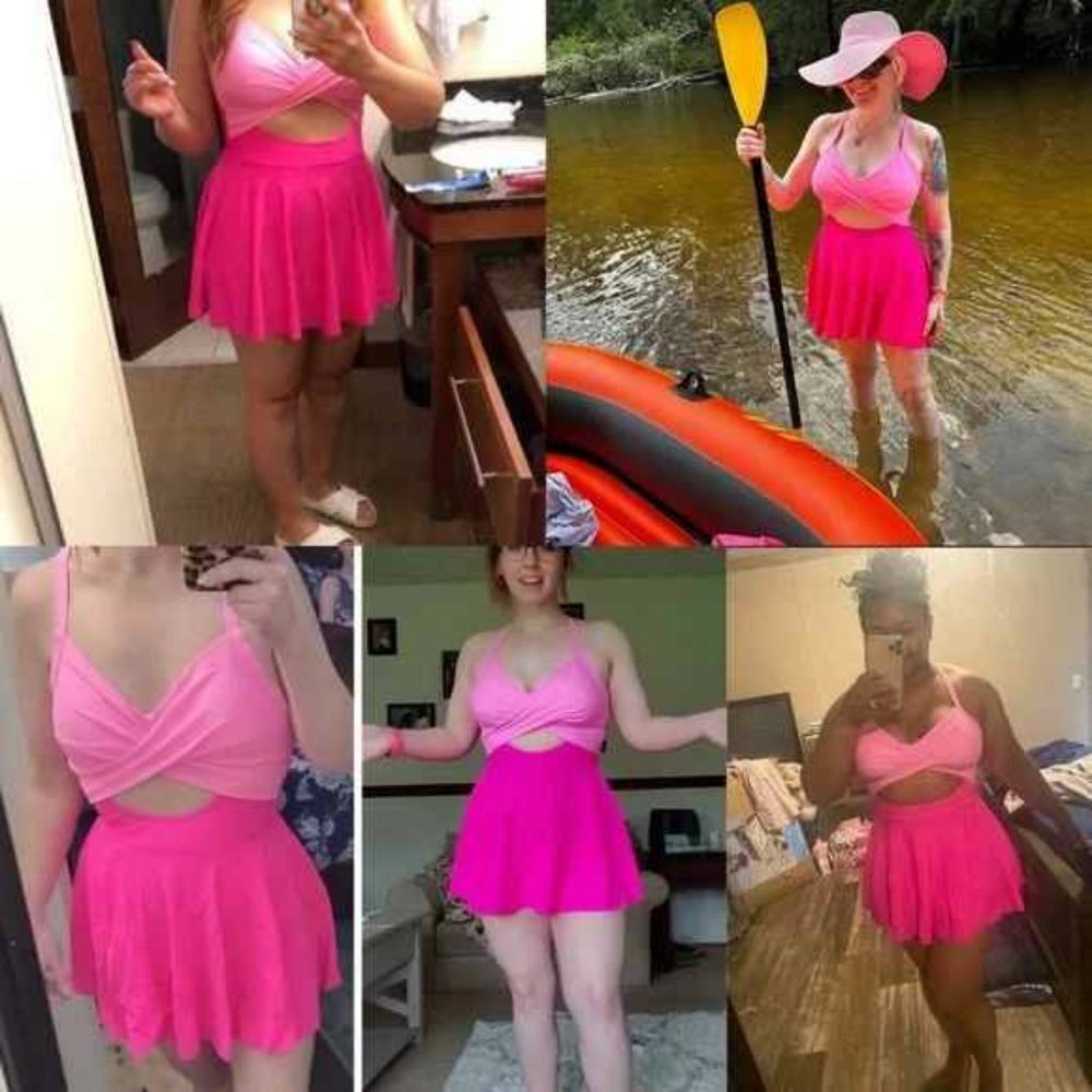 Pink swim dress bikini beach - Picture 7 of 13